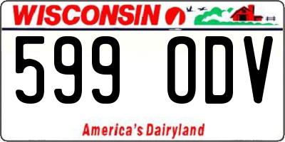 WI license plate 599ODV