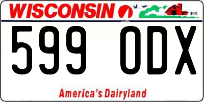 WI license plate 599ODX