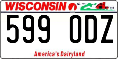WI license plate 599ODZ
