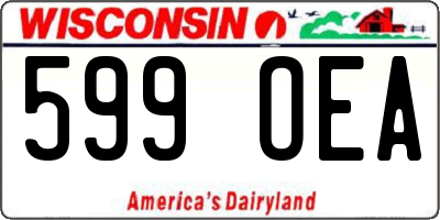 WI license plate 599OEA