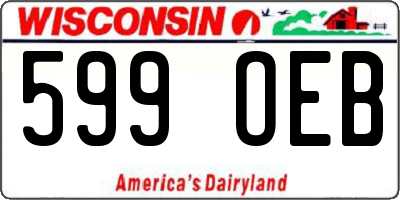 WI license plate 599OEB