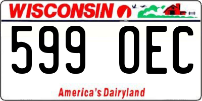 WI license plate 599OEC