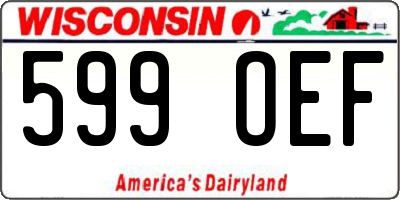 WI license plate 599OEF