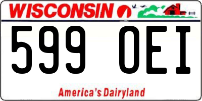 WI license plate 599OEI