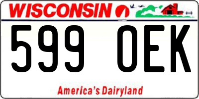 WI license plate 599OEK