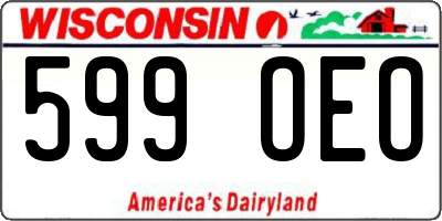 WI license plate 599OEO
