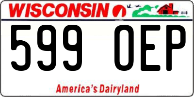 WI license plate 599OEP