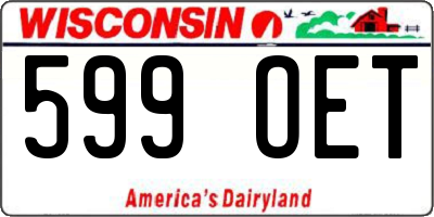 WI license plate 599OET