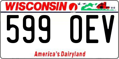 WI license plate 599OEV