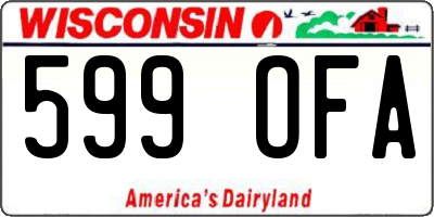 WI license plate 599OFA