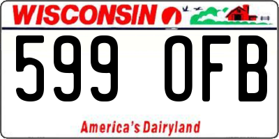 WI license plate 599OFB