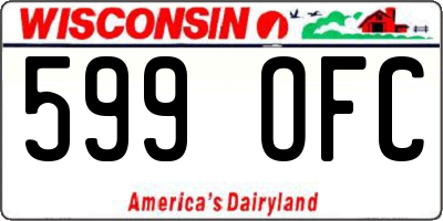 WI license plate 599OFC