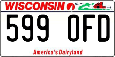 WI license plate 599OFD