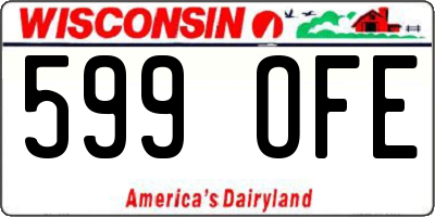 WI license plate 599OFE