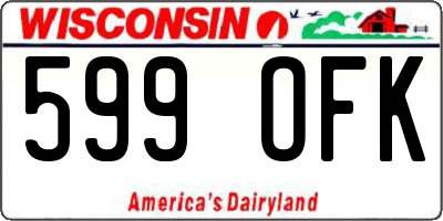 WI license plate 599OFK