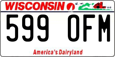 WI license plate 599OFM