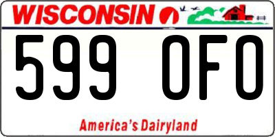 WI license plate 599OFO