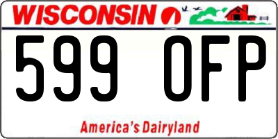WI license plate 599OFP