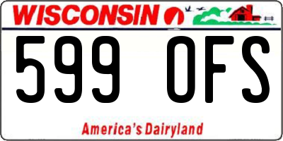 WI license plate 599OFS