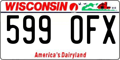 WI license plate 599OFX