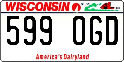 WI license plate 599OGD