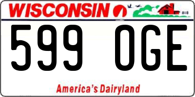 WI license plate 599OGE