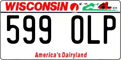 WI license plate 599OLP