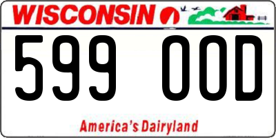 WI license plate 599OOD