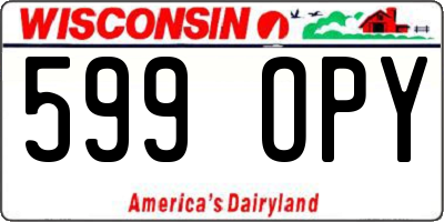 WI license plate 599OPY