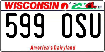 WI license plate 599OSU
