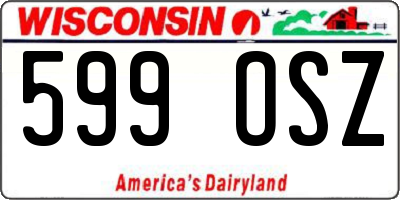 WI license plate 599OSZ
