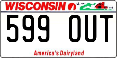 WI license plate 599OUT