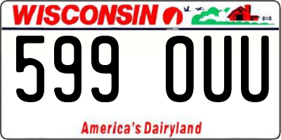 WI license plate 599OUU