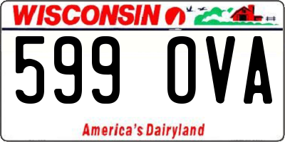 WI license plate 599OVA
