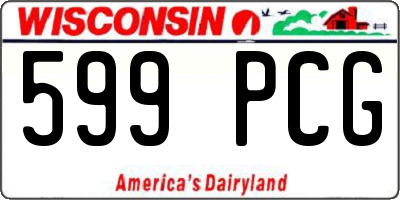 WI license plate 599PCG