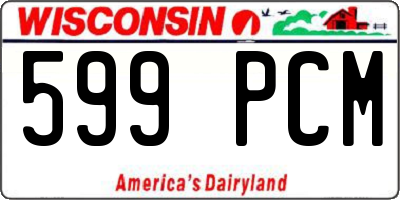 WI license plate 599PCM
