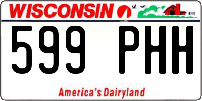 WI license plate 599PHH