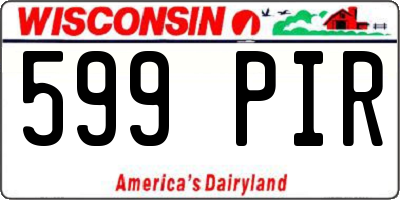 WI license plate 599PIR