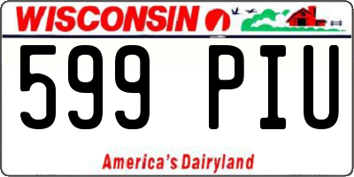 WI license plate 599PIU