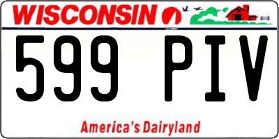 WI license plate 599PIV