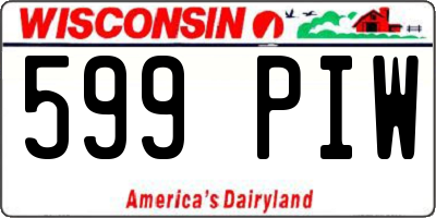 WI license plate 599PIW