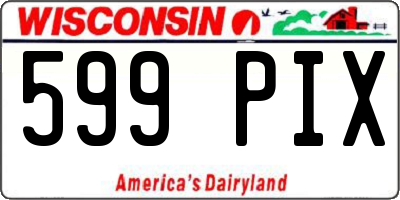 WI license plate 599PIX