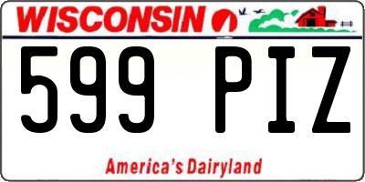 WI license plate 599PIZ