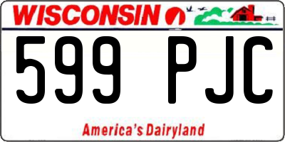 WI license plate 599PJC