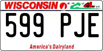 WI license plate 599PJE