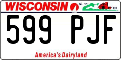 WI license plate 599PJF