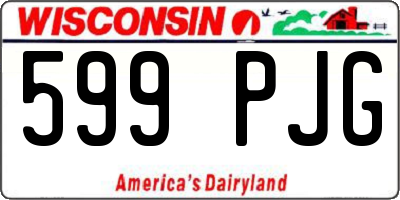 WI license plate 599PJG