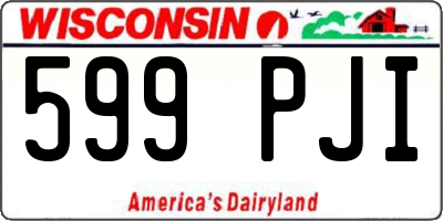 WI license plate 599PJI
