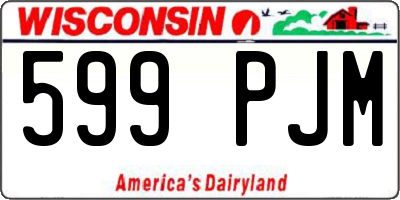 WI license plate 599PJM