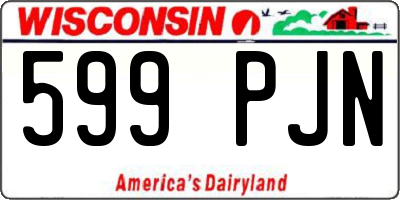 WI license plate 599PJN